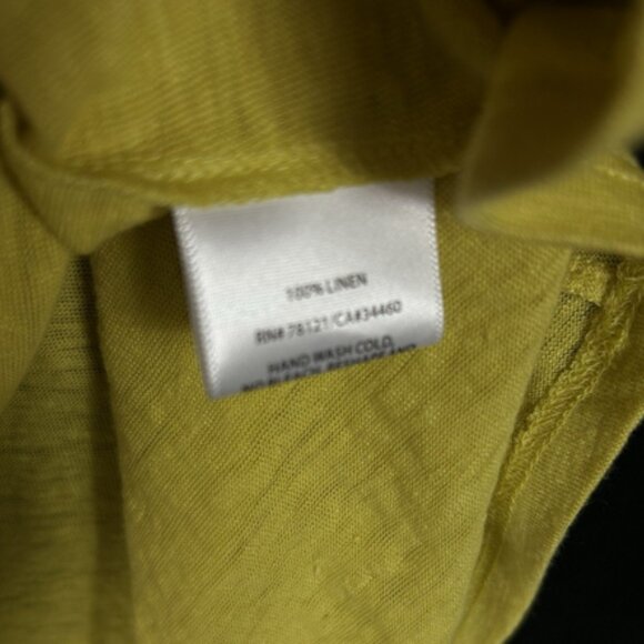 EILEEN FISHER U Neck Top Plus size 2X  Linen Jersey Citron Sleeveless Simple NEW - Picture 4 of 7